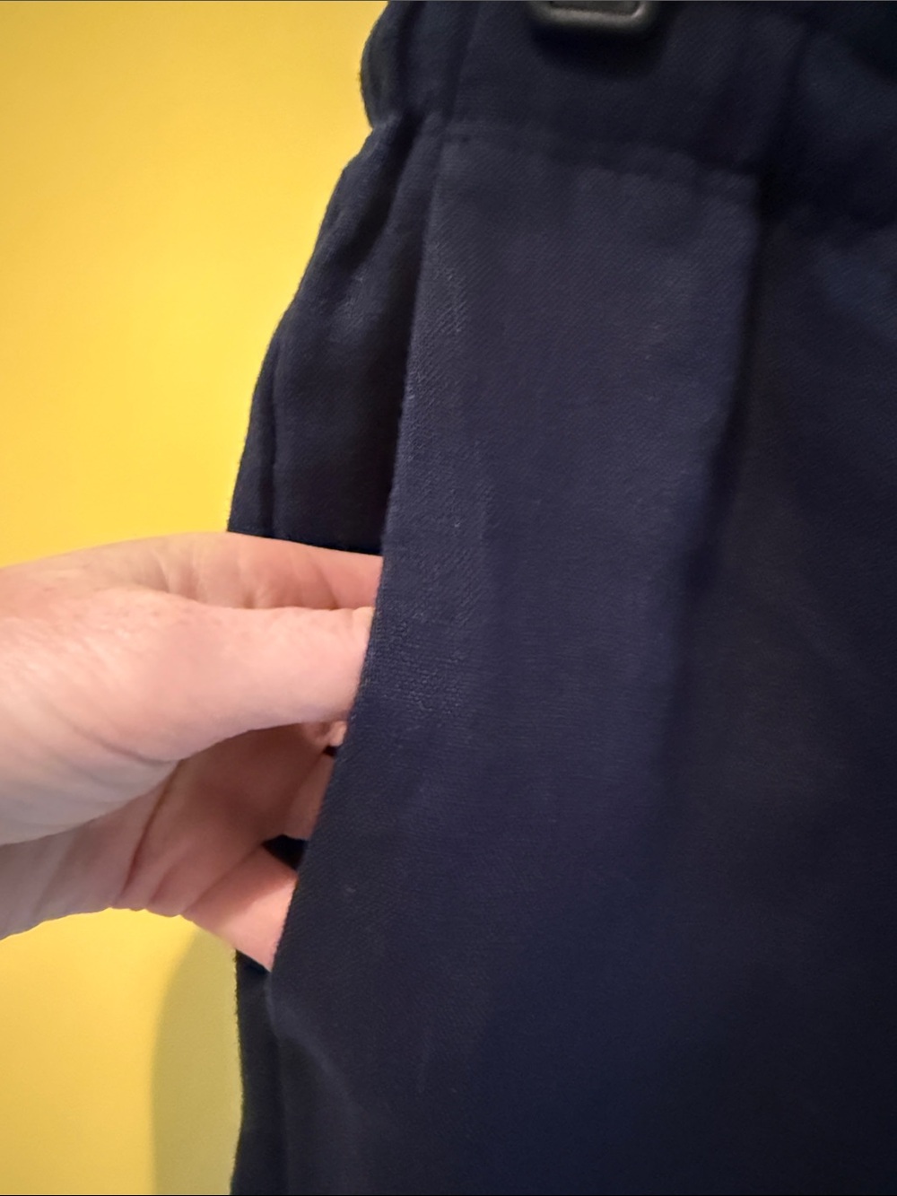 Boden Navy Wide-Leg Drawstring Linen-Blend Pants - Picture 4 of 10